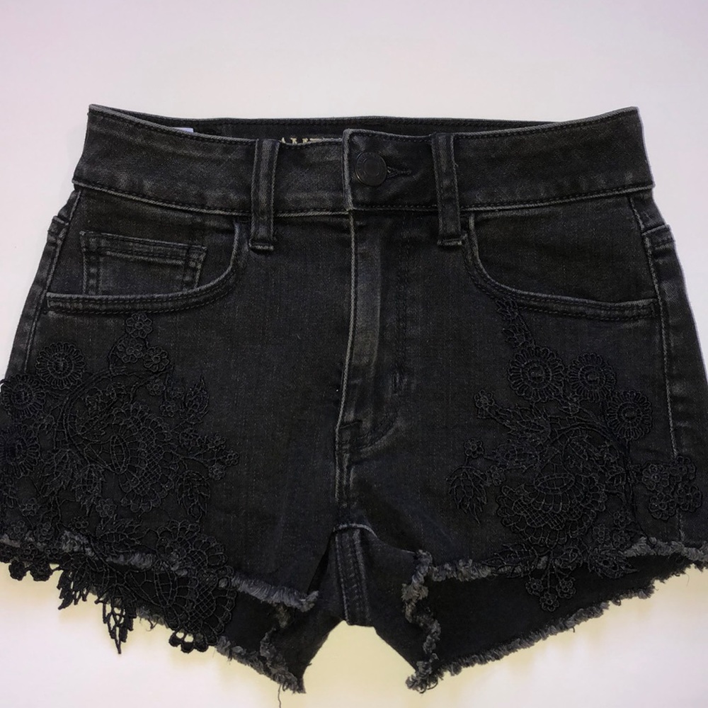AE black jean shorts
